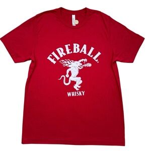 Fireball Cinnamon Whisky Men’s Logo Graphic EUC Red t-shirt size L